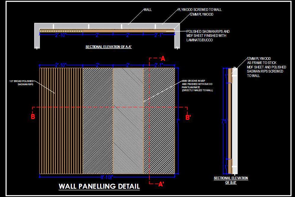 Accent Wall Paneling DWG for Interiors